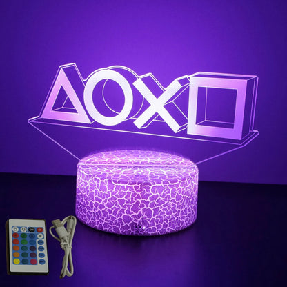 NEON GAMER 3D Lamp LED Night Light Gaming Setup RGB