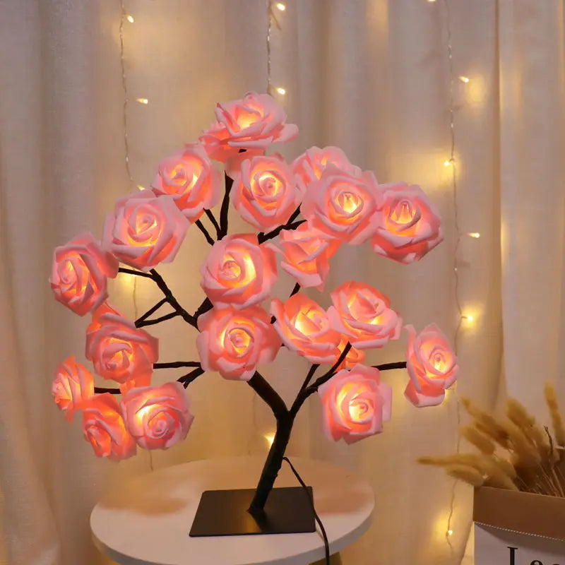 Aesthetic Rose Tree Night Light, LED Bulbs Included, Eye Catching Home Decor