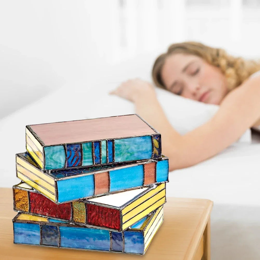 Cozy LED Book Light, Night Light {Stacked Books Lamp}