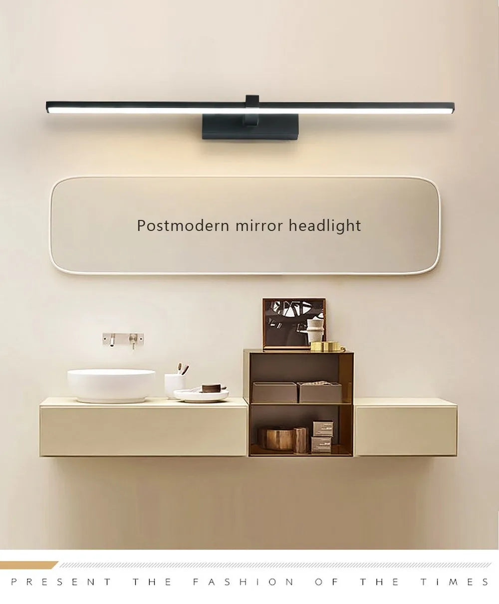 Mirror Light LED Wall Lamp Black/White Iron Body Modern Style Bedroom/Bathroom, Wall Mounted Lamp