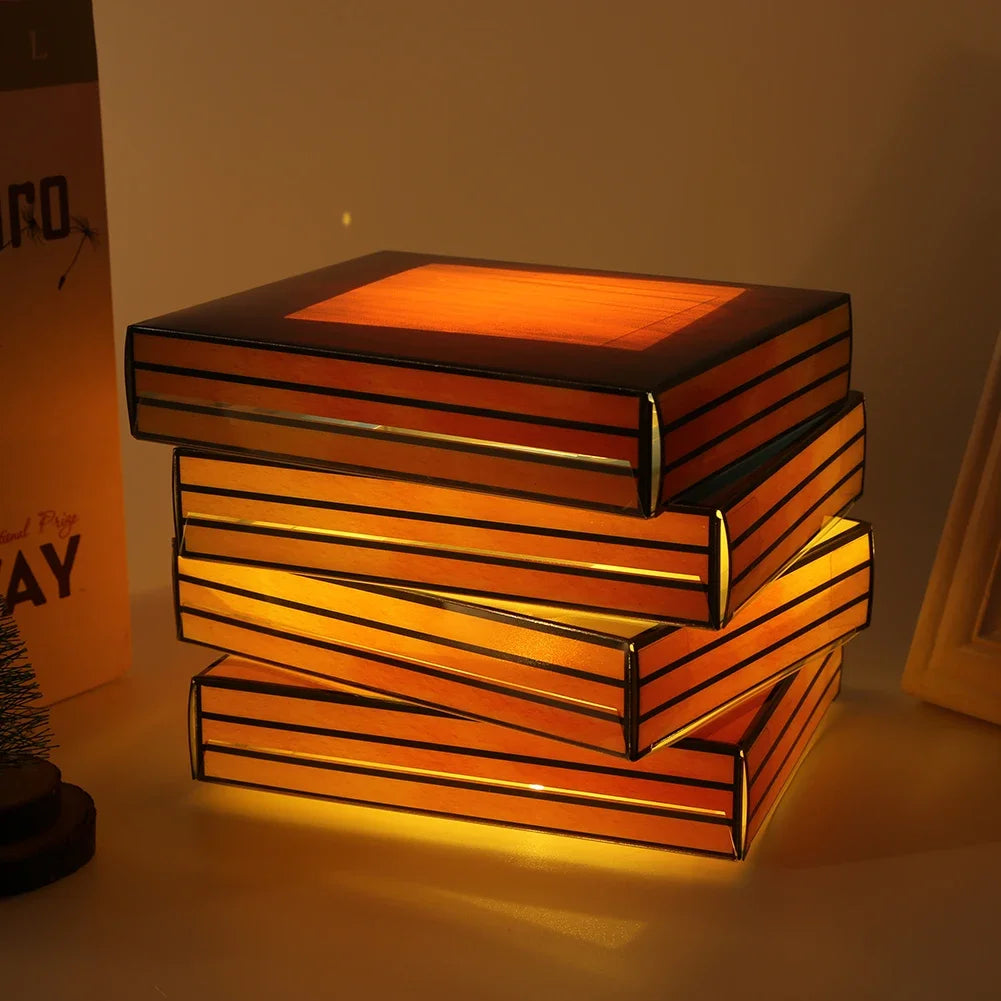 Cozy LED Book Light, Night Light {Stacked Books Lamp}