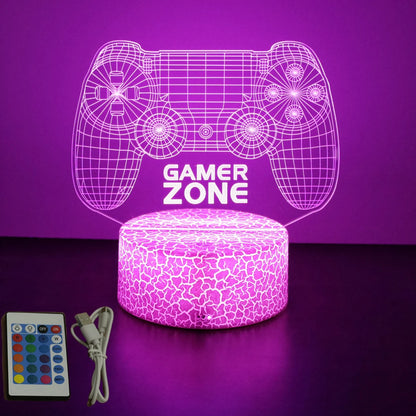NEON GAMER 3D Lamp LED Night Light Gaming Setup RGB