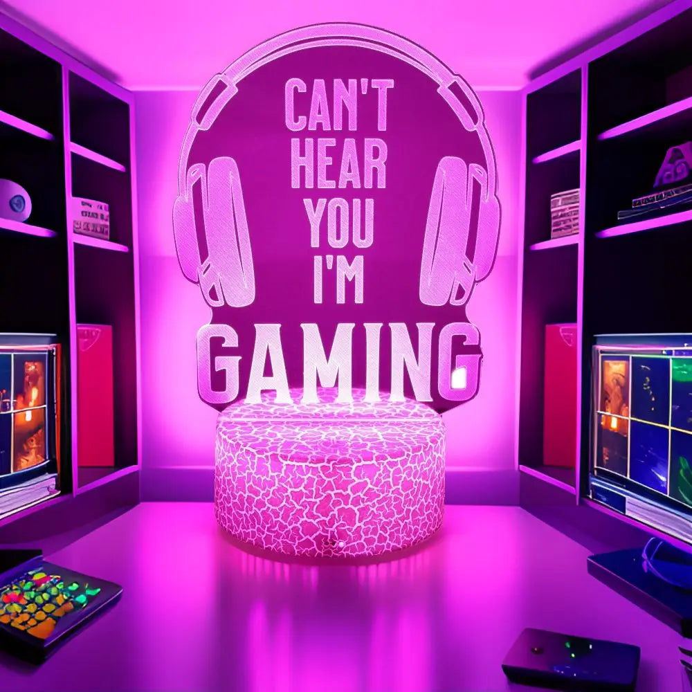 NEON GAMER 3D Lamp LED Night Light Gaming Setup RGB