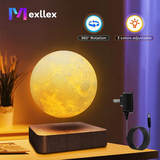 Amazing Magnetic Moon Lamp, LED Night Light, round Touch-Activated Body Material ABS No Batteries Required