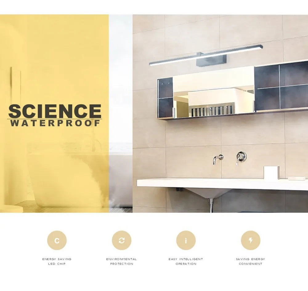 Mirror Light LED Wall Lamp Black/White Iron Body Modern Style Bedroom/Bathroom, Wall Mounted Lamp