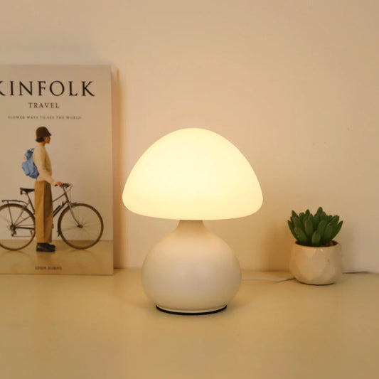 Modern minimalist mushroom table lamp with three color switching and infinite dimming for home decoration