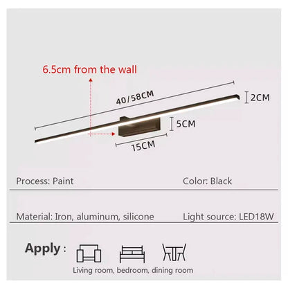 Mirror Light LED Wall Lamp Black/White Iron Body Modern Style Bedroom/Bathroom, Wall Mounted Lamp
