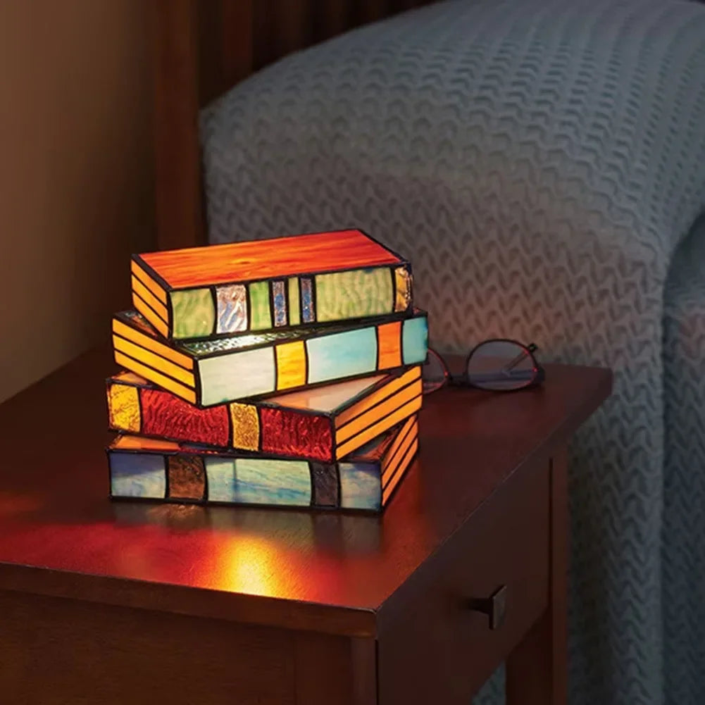 Cozy LED Book Light, Night Light {Stacked Books Lamp}