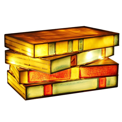 Cozy LED Book Light, Night Light {Stacked Books Lamp}