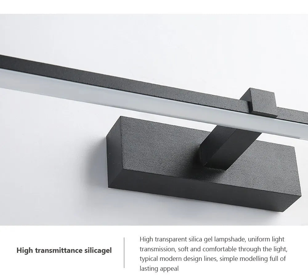 Mirror Light LED Wall Lamp Black/White Iron Body Modern Style Bedroom/Bathroom, Wall Mounted Lamp