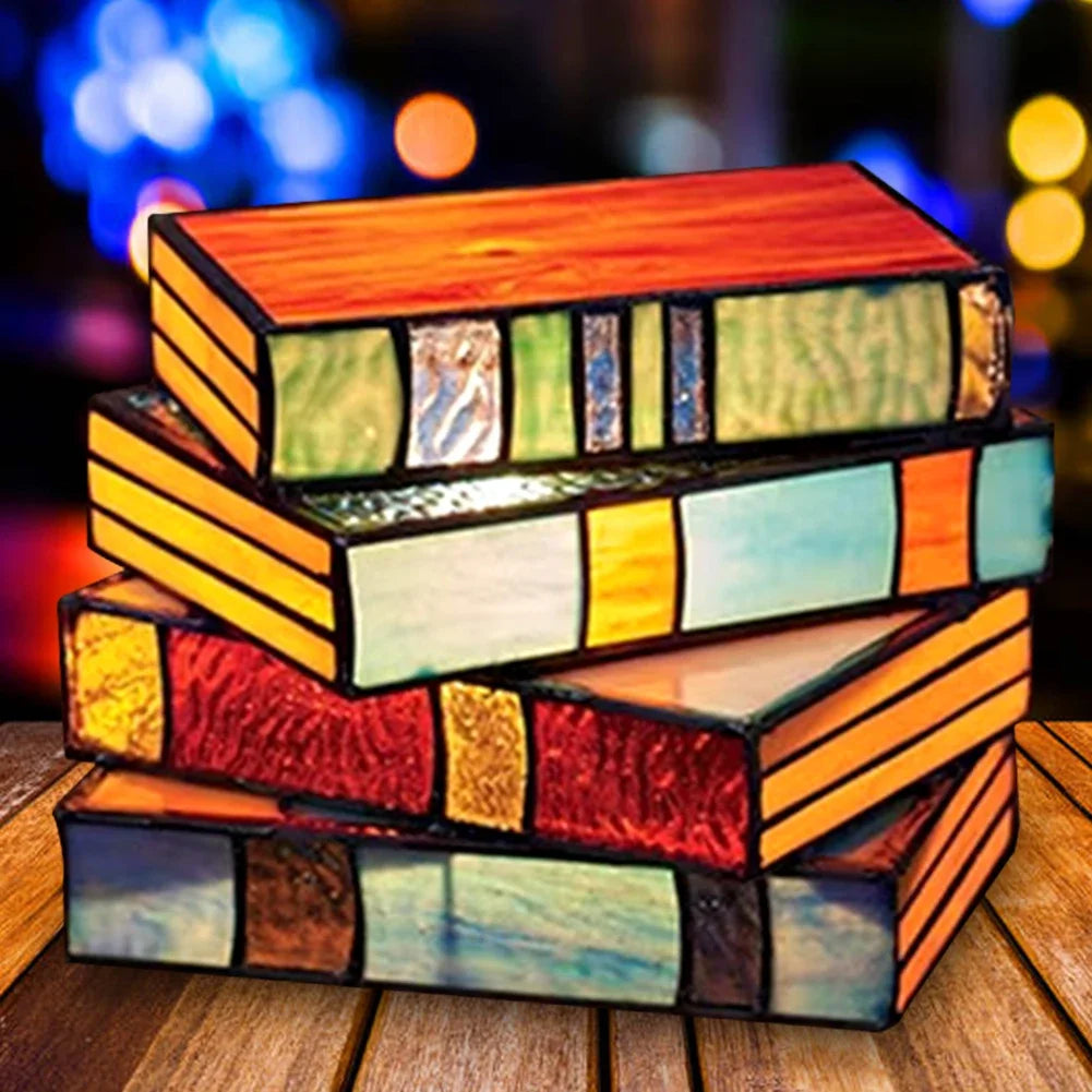 Cozy LED Book Light, Night Light {Stacked Books Lamp}