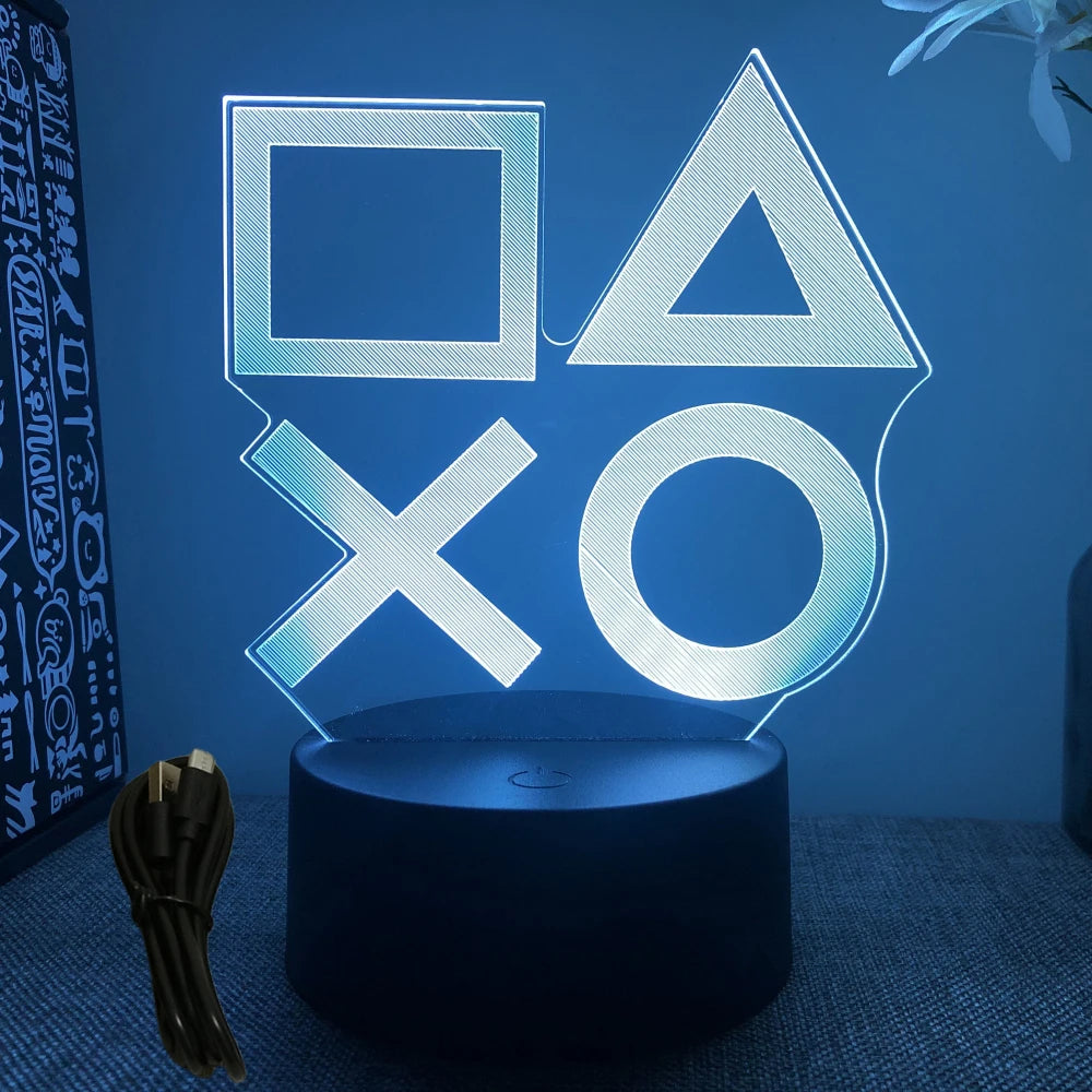 NEON GAMER 3D Lamp LED Night Light Gaming Setup RGB