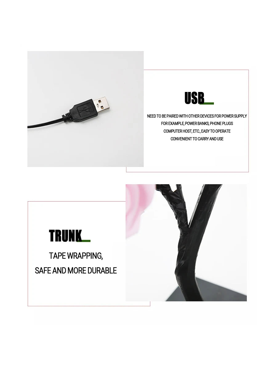 Aesthetic Rose Tree Night Light, LED Bulbs Included, Eye Catching Home Decor