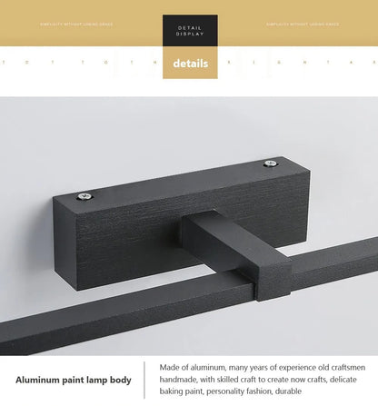 Mirror Light LED Wall Lamp Black/White Iron Body Modern Style Bedroom/Bathroom, Wall Mounted Lamp