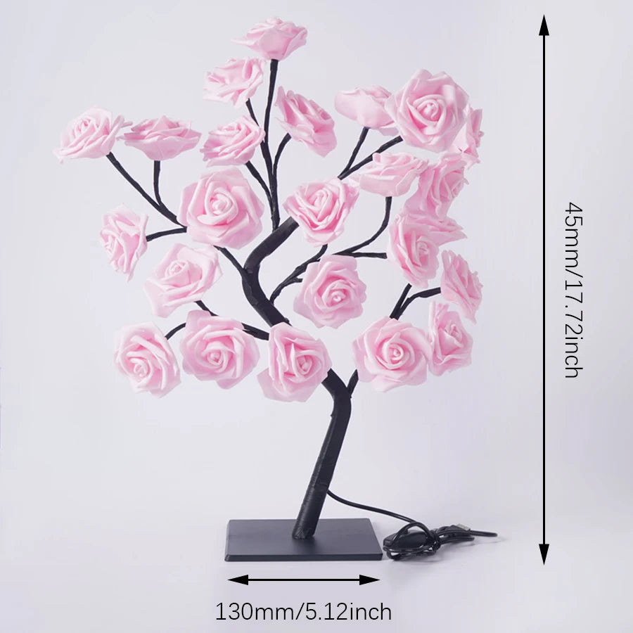Aesthetic Rose Tree Night Light, LED Bulbs Included, Eye Catching Home Decor