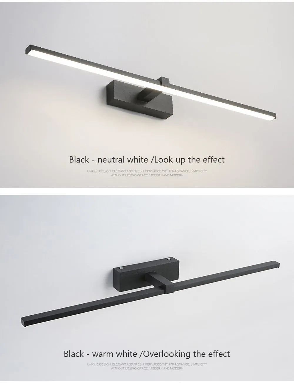 Mirror Light LED Wall Lamp Black/White Iron Body Modern Style Bedroom/Bathroom, Wall Mounted Lamp